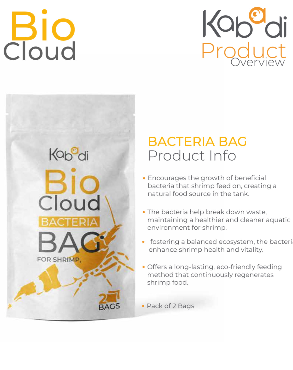 Kabadi Bio cloud bacteria for shrimp tanks