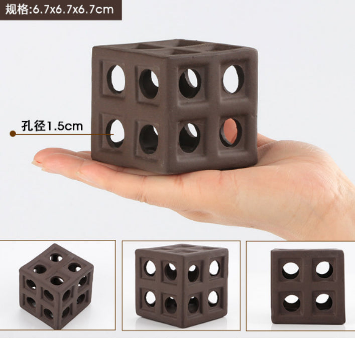 6.7cm Cube shrimp shelter Ceramic - Single pc