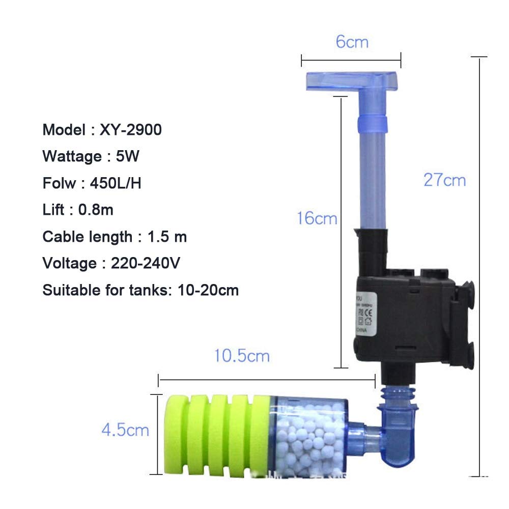 Single head sponge filter with pump XY-2900/2901