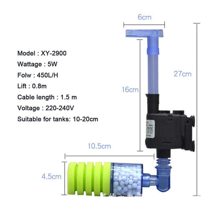 Single head sponge filter with pump XY-2900/2901
