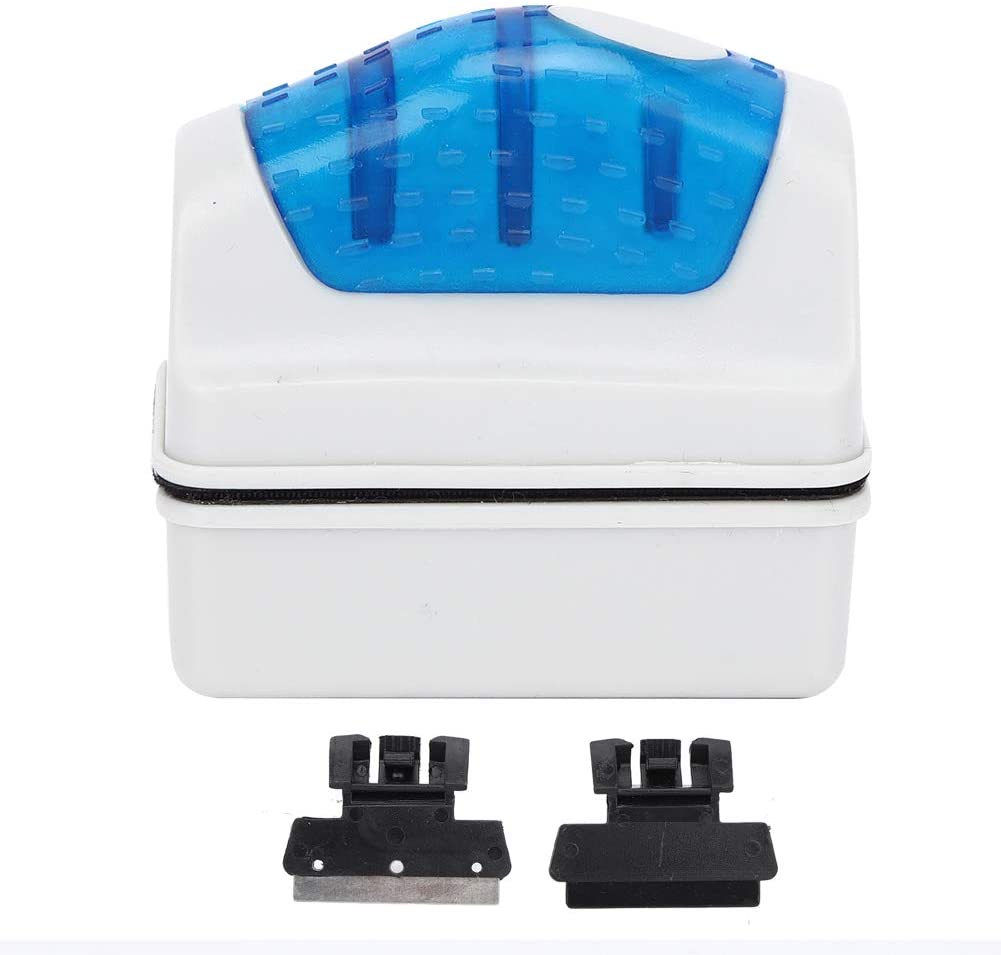 Magnetic aquarium fish tank brush with algae scraper