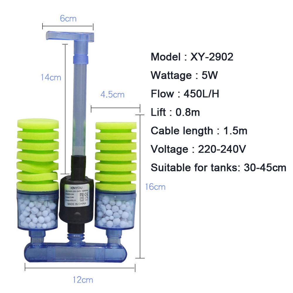 Double sponge filter with pump XY-2902
