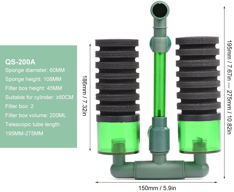 Qanvee QS-200A sponge filter