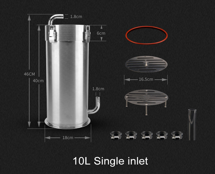 10L Steel canister filter with flow control DC pump