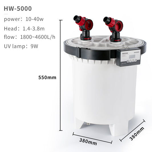 SunSun HW-5000 UV 9W 4-Stage External Canister Filter