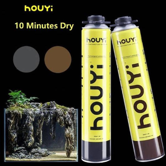 HOUYI Expanding foam glue in wood or stone color - 900gm